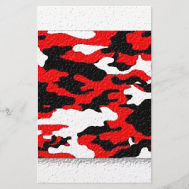 Papelería Patrones rojos de camuflaje (Anverso)