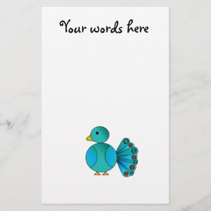 Papelería Pavo real azul