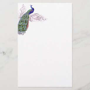 Papelería Pavo real del vintage