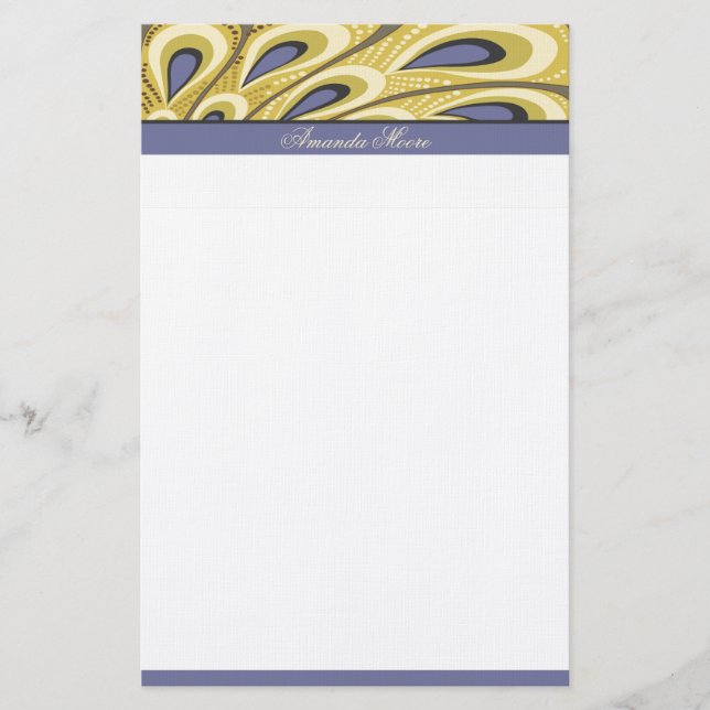 Papelería Pavo real inmóvil (Anverso)