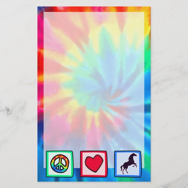 Papelería Paz, amor, caballos (Anverso)