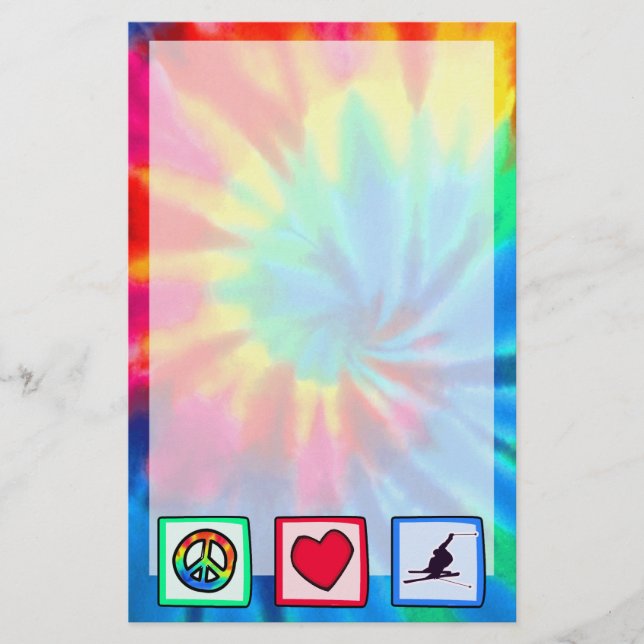 Papelería Paz, amor, esquí de la nieve (Anverso)