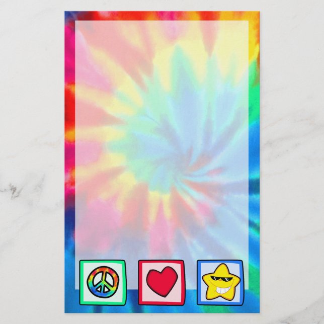 Papelería Paz, amor, estrellas (Anverso)