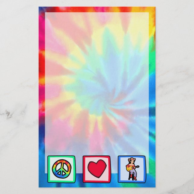 Papelería Paz, amor, música country (Anverso)