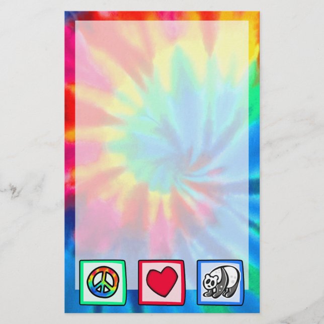 Papelería Paz, amor, pandas (Anverso)