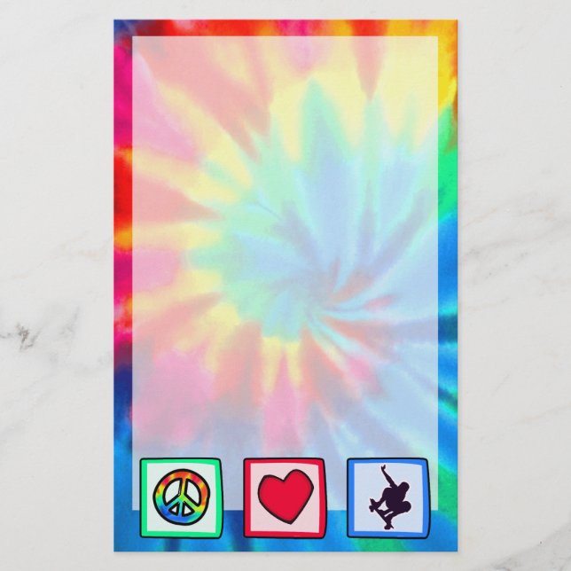 Papelería Paz, amor, patinaje (Anverso)