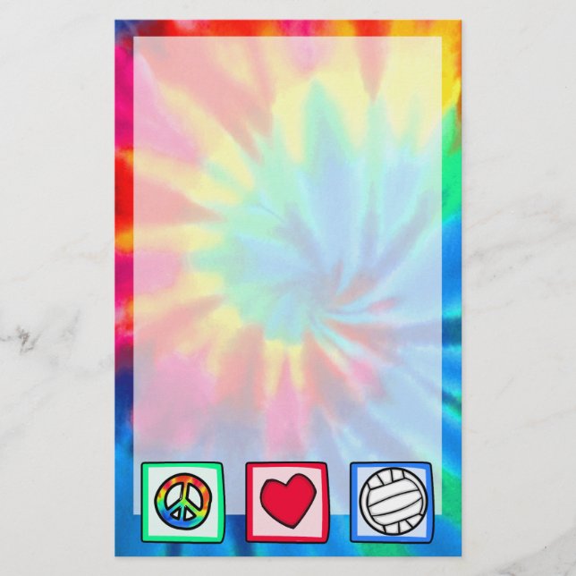 Papelería Paz, amor, voleibol (Anverso)