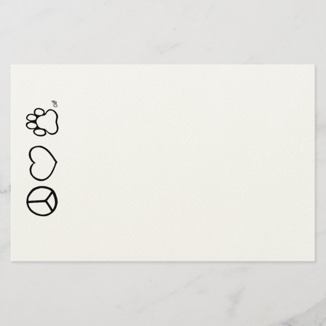 Papelería Paz, amor, y perros (Anverso)