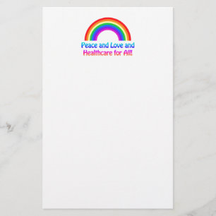Papelería Paz y amor y salud para todos el arcoiris