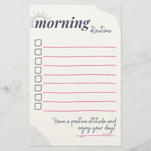 Papelería Peaceful Morning Routine Checklist Art (Anverso)
