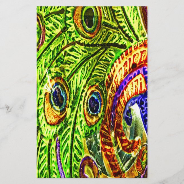 Papelería Peacock Feathers (Anverso)