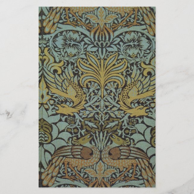 Papelería Peacock y Dragón (por William Morris) (Anverso)