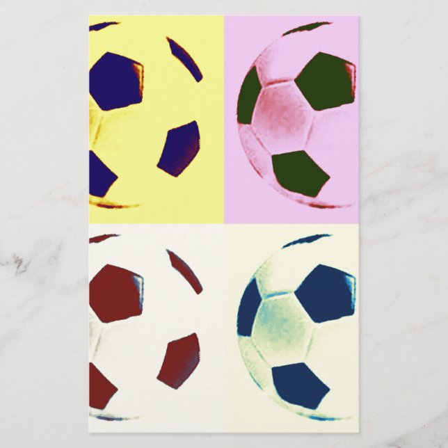 Papelería Pelotas de fútbol de arte pop (Anverso)