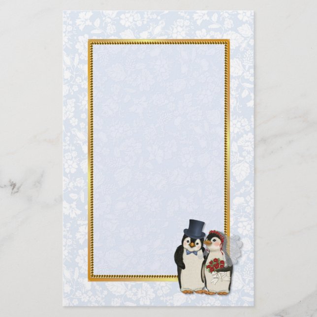 Papelería Penguin Boda Stationery (Anverso)