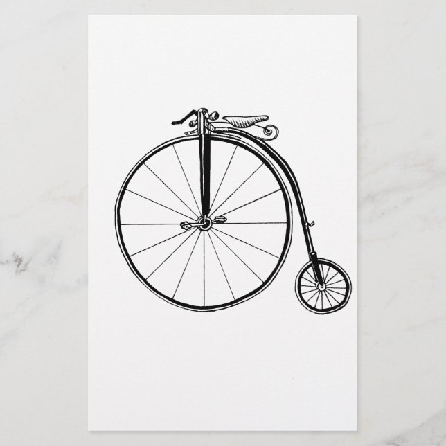 Papelería Penny Farthing Vintage Bicycle Ilustracion (Anverso)