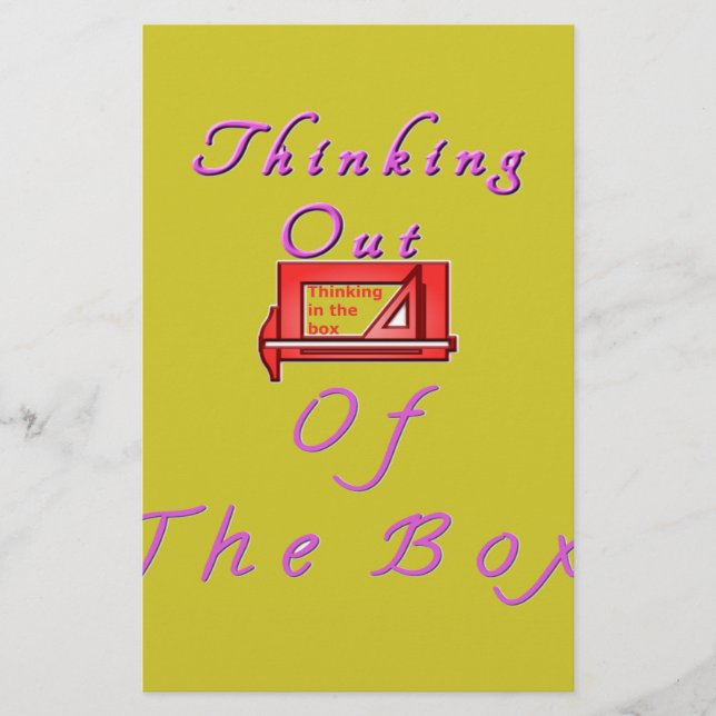 Papelería Pensando en salir de la caja. (Anverso)