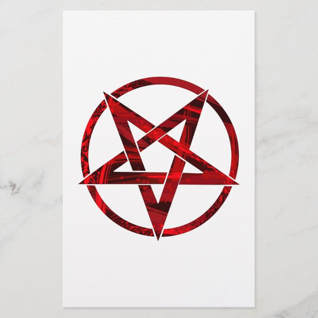 Papelería Pentagrama del Diablo Rojo (Anverso)
