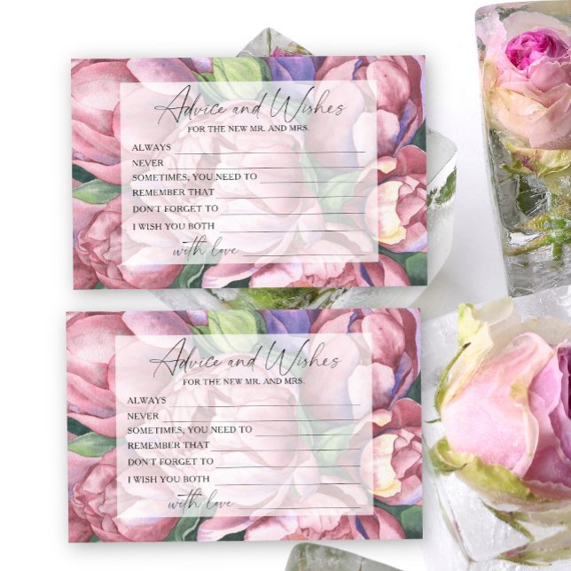 Papelería Peonies - Consejos y deseos de ducha de novia (Subido por el creador)