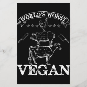 Papelería Peor carne vegetariana vaca de cerdo con barbacoa