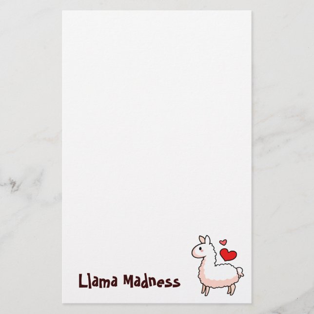 Papelería Pequeña llama (Anverso)