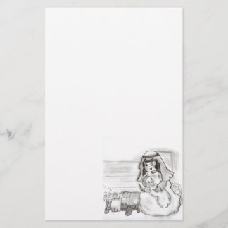 Papelería Pequeño bosquejo de Jesús de Maria y del bebé