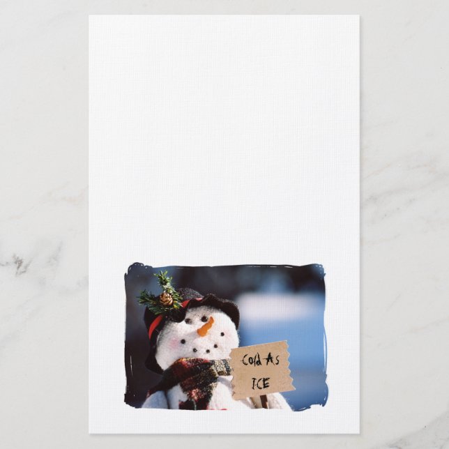 Papelería Pequeño muñeco de nieve con el Rótulo adaptable (Anverso)