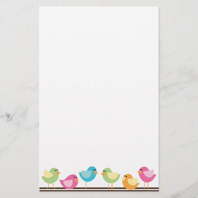 Papelería Pequeños pájaros (Anverso)