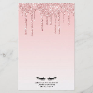 Papelería Perforaciones modernas de Purpurina rosado y pesta
