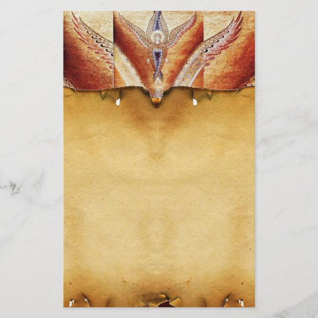 Papelería Pergamino MOSAIC ANGEL Brown (Anverso)