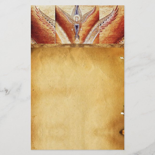 Papelería Pergamino MOSAIC ANGEL Brown (Anverso)