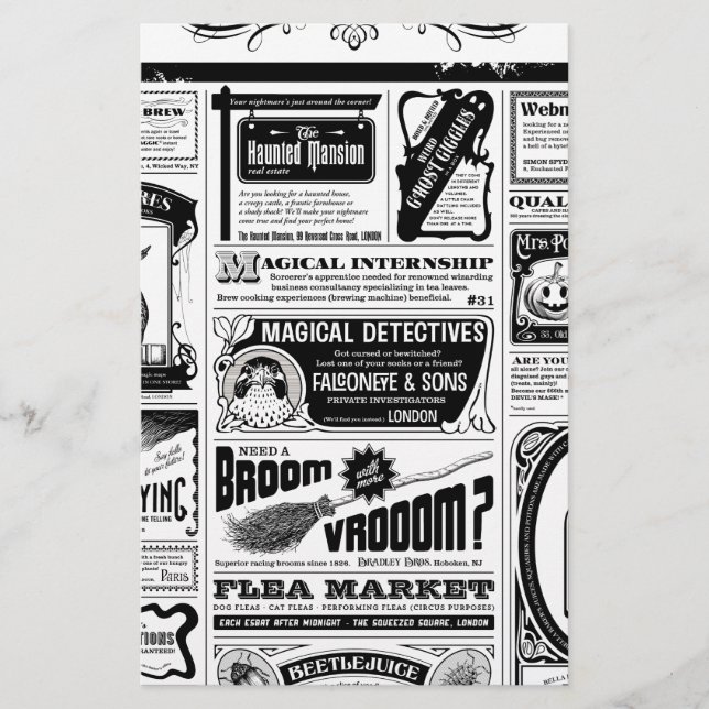 Papelería periódico espeluznante (Anverso)