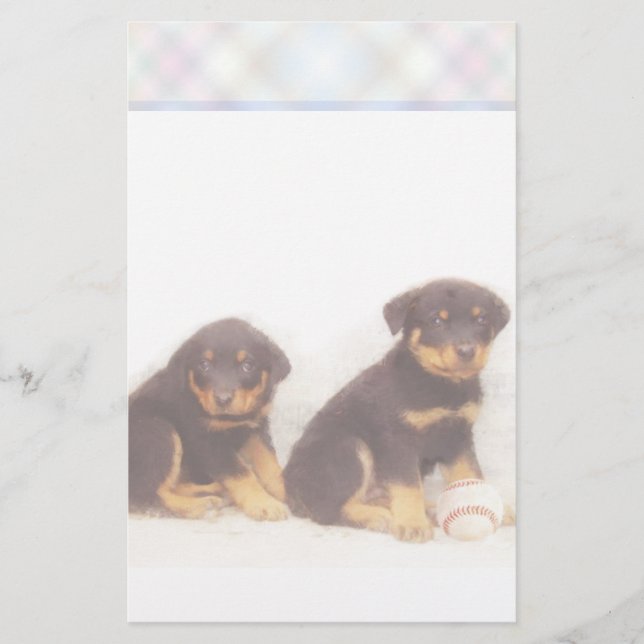 Papelería Perrito de Rottweiler inmóvil (Anverso)
