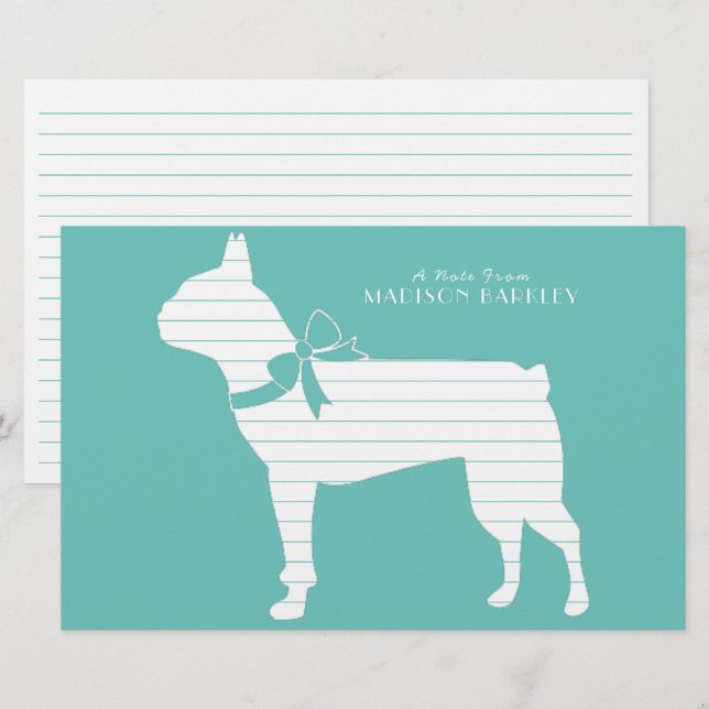 Papelería Perro Cachorro Boston Terrier (Anverso / Reverso)