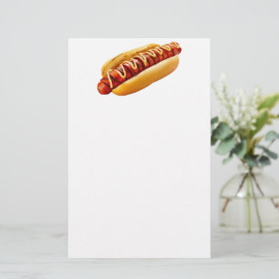 Papelería perro caliente de SlipperyJoe's con vibra de BBQ d