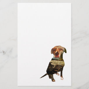 Papelería perro de doble exposición