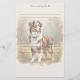 Papelería Perro pastor australiano rojo merle Aussie