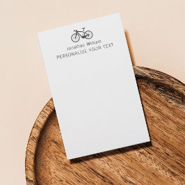 Papelería personal sencilla elegante bicicleta ret