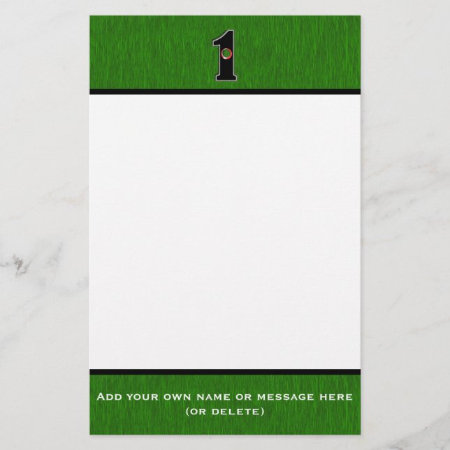 Papelería Personaliza este Lucky Golfer Hole en un solo dise (Anverso)