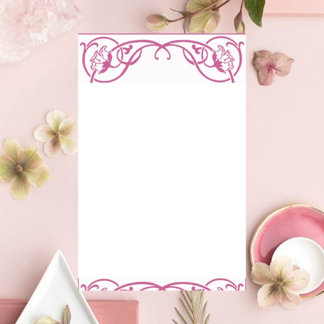 Papelería Personalizable fronterizo floral Art Nouveau (Subido por el creador)