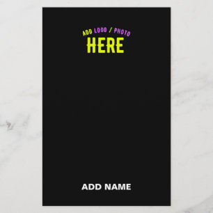 PAPELERÍA PERSONALIZABLE MODERNO ESTILO NEGRO VERIFICADO MAR