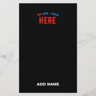 PAPELERÍA PERSONALIZABLE MODERNO ESTILO NEGRO VERIFICADO MAR