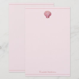 Papelería Personalización de la concha costera rosa