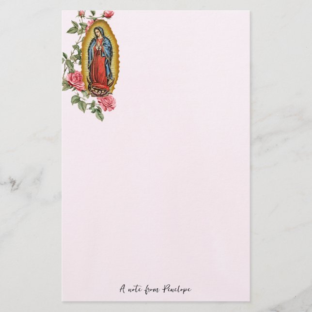 Papelería Personalización de nuestra Señora de las rosas ros (Anverso)