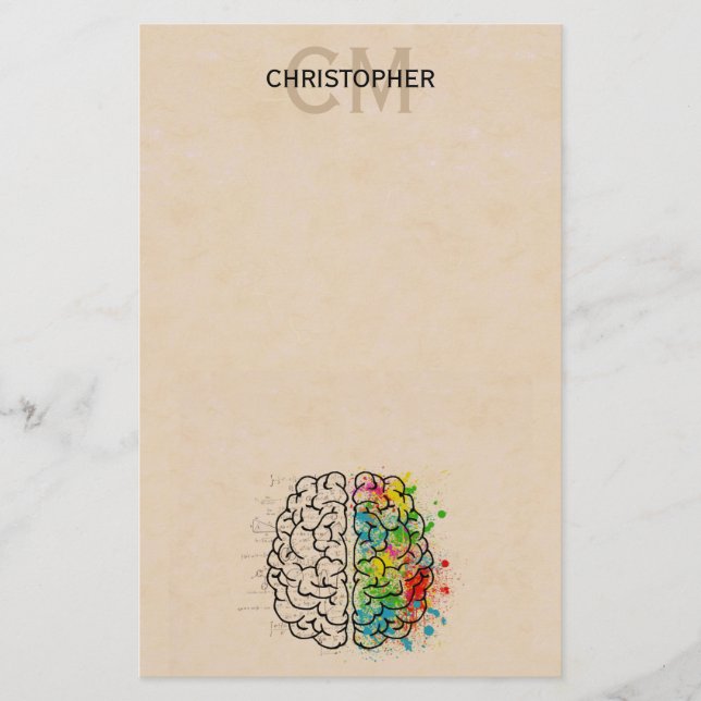 Papelería Personalización Del Cerebro Humano De Izquierda Y  (Anverso)