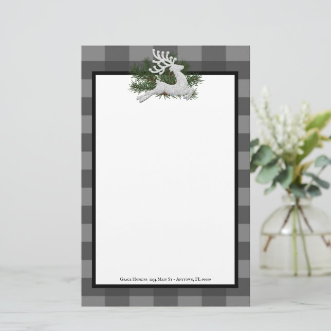 Papelería personalizada de búfalo de reno (Anverso de pie)