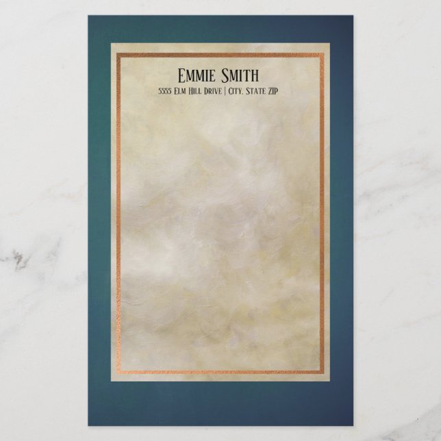 Papelería personalizada de cobre y sin líneas Verd (Anverso)