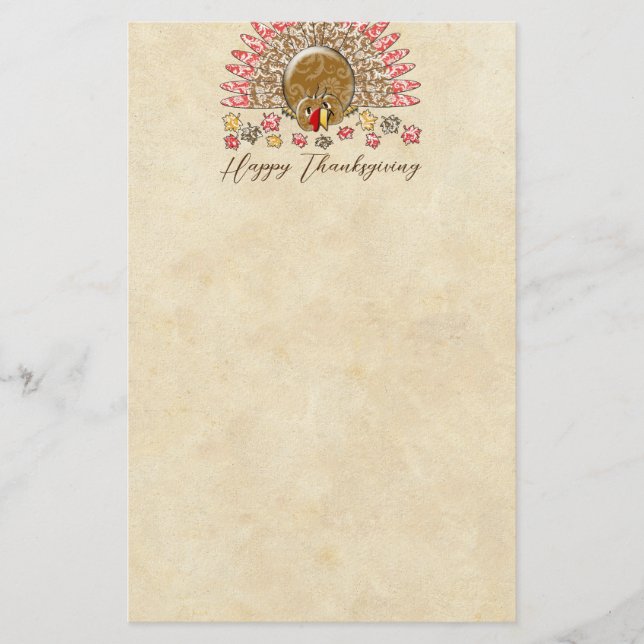 Papelería Personalizado amable Acción de Gracias Turquía (Anverso)