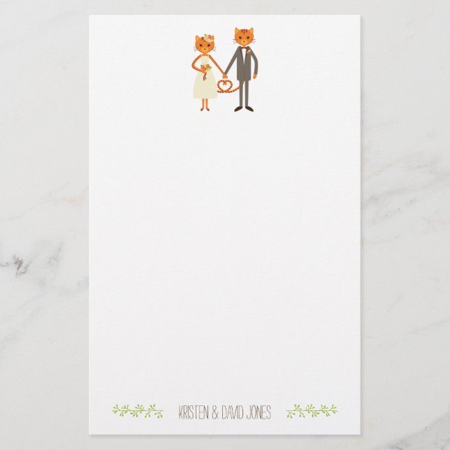 Papelería Personalizado Boda de gatos forestales caprichosos (Anverso)