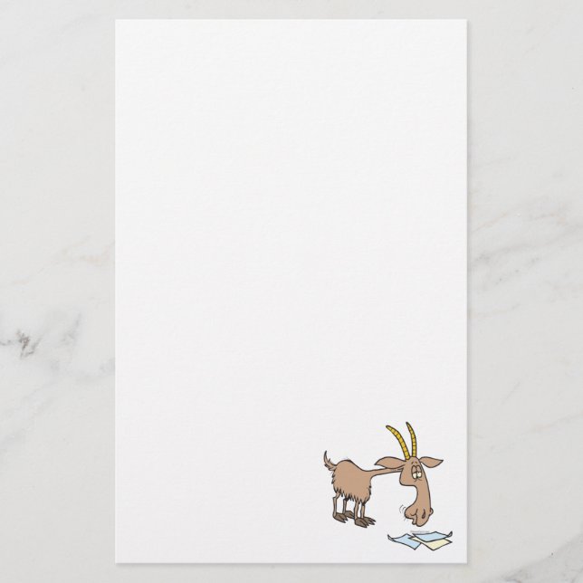 Papelería personalizado de cabra con hambre lindo (Anverso)