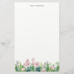 Papelería Personalizado de Garland Floral Flamingo Rosa Botá